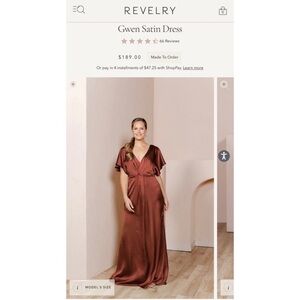 Revelry Gwen Satin Maxi Dress in Rich Brown